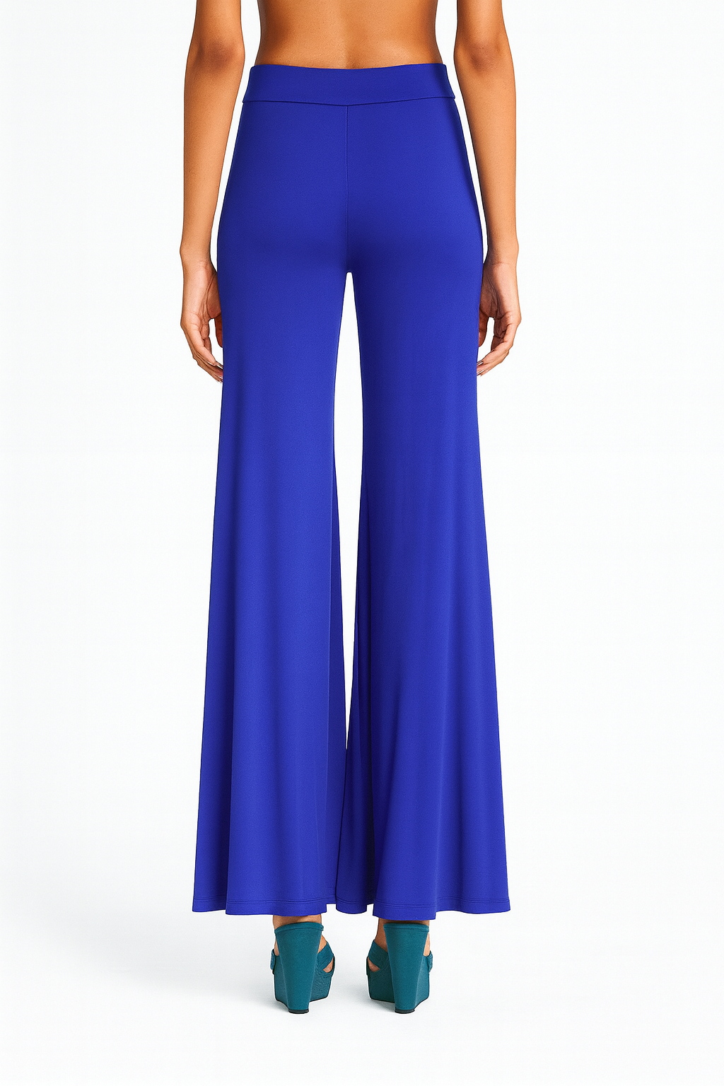 Margo Wide Leg Palazzo Pants: Stretch Jersey Knit