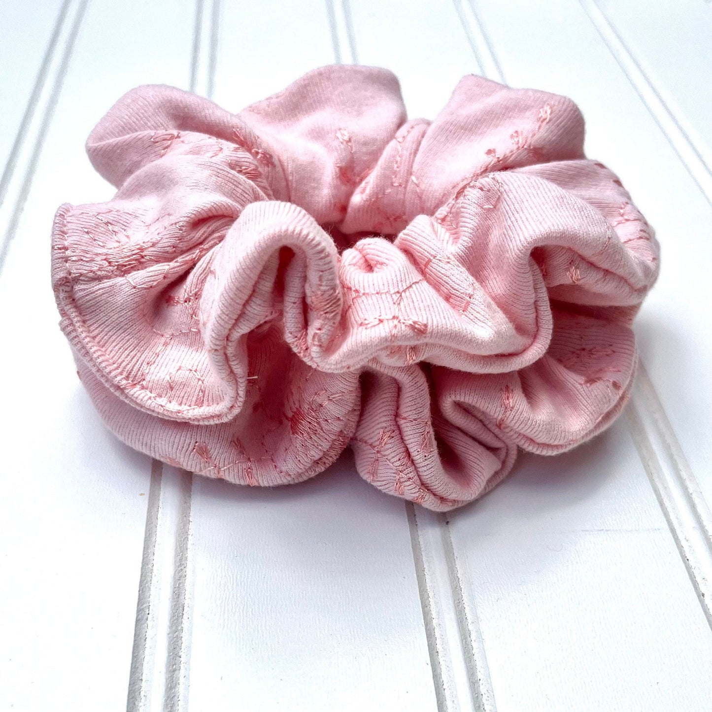 Pink Flower Scrunchie