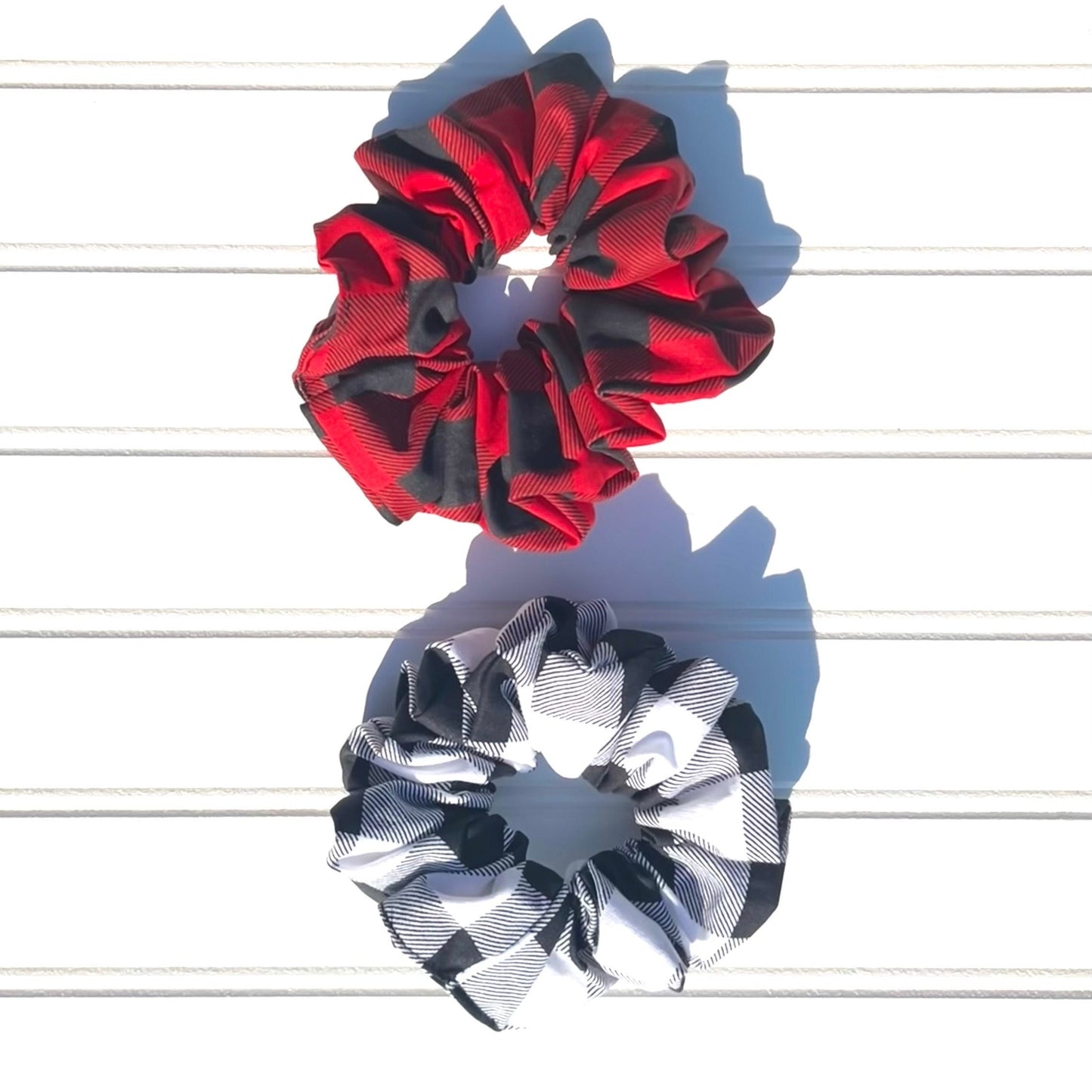 Buffalo Plaid Cotton Scrunchie: Fall Hair Fashion