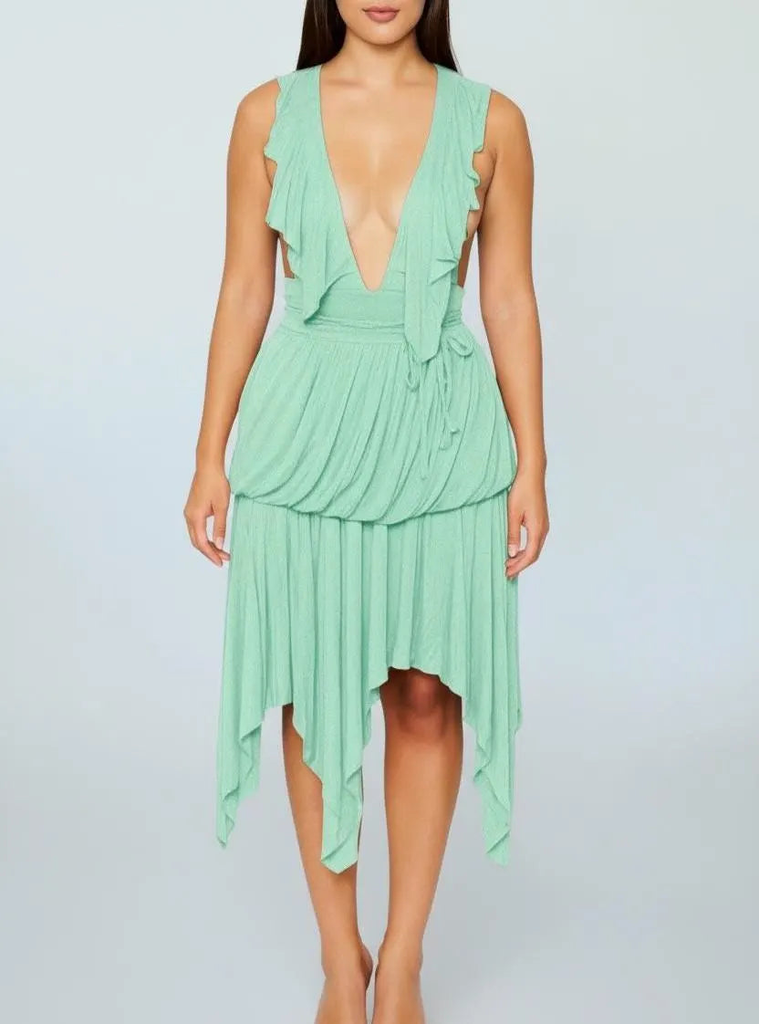 Amore Red Tiered Dress