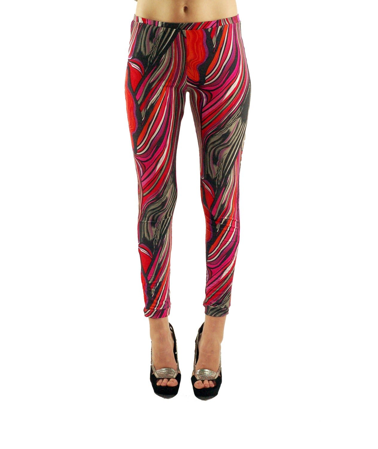 Psychedelic Print leggings, tights, leggings, Athletic leisure wear, comfortable leggings, fashion leggings, fashion tights, made to order