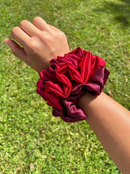 Shades of Red Satin Scrunchies