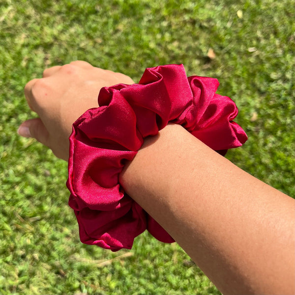Shades of Red Satin Scrunchies
