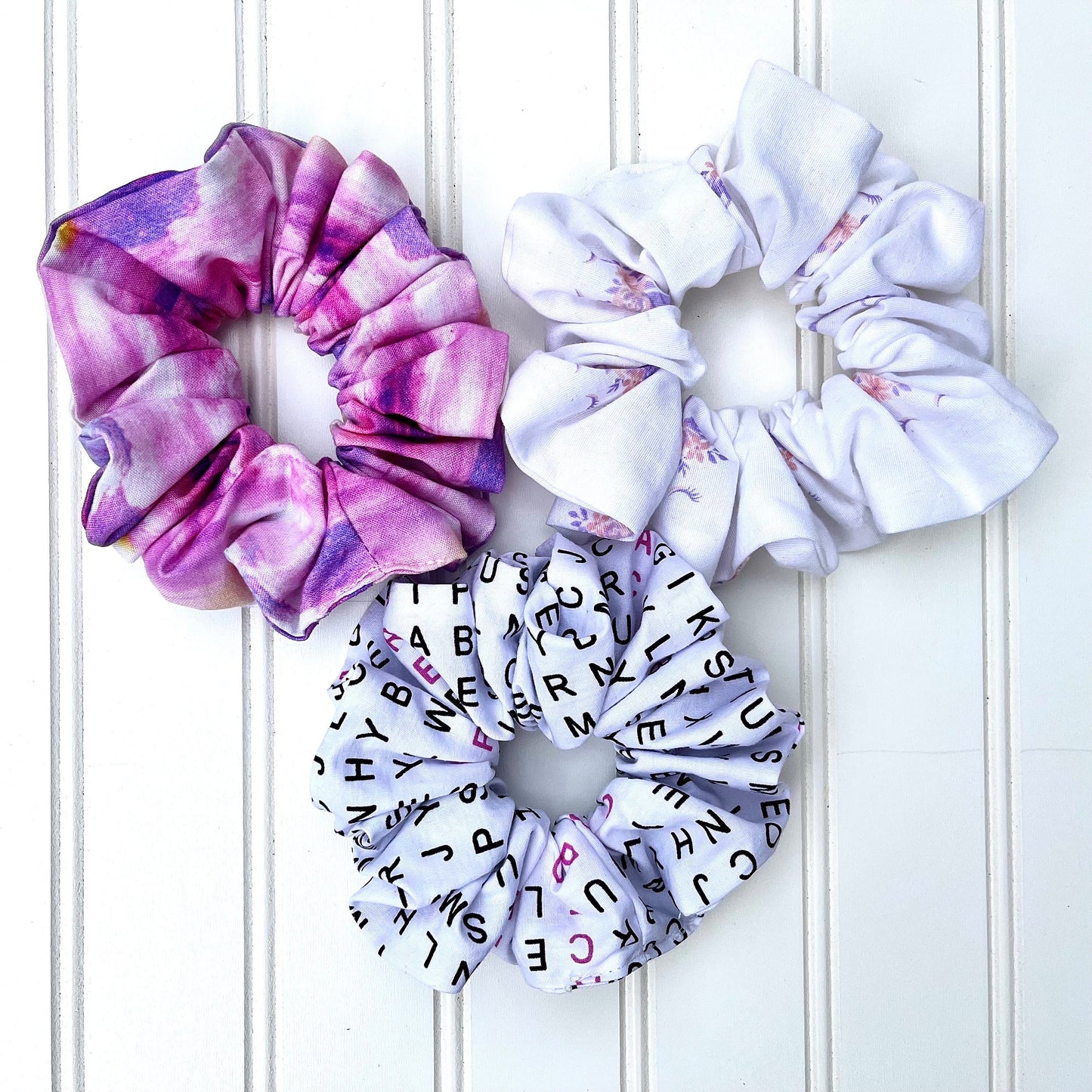 Purple and Pinkish Unicorn Scrunchies
