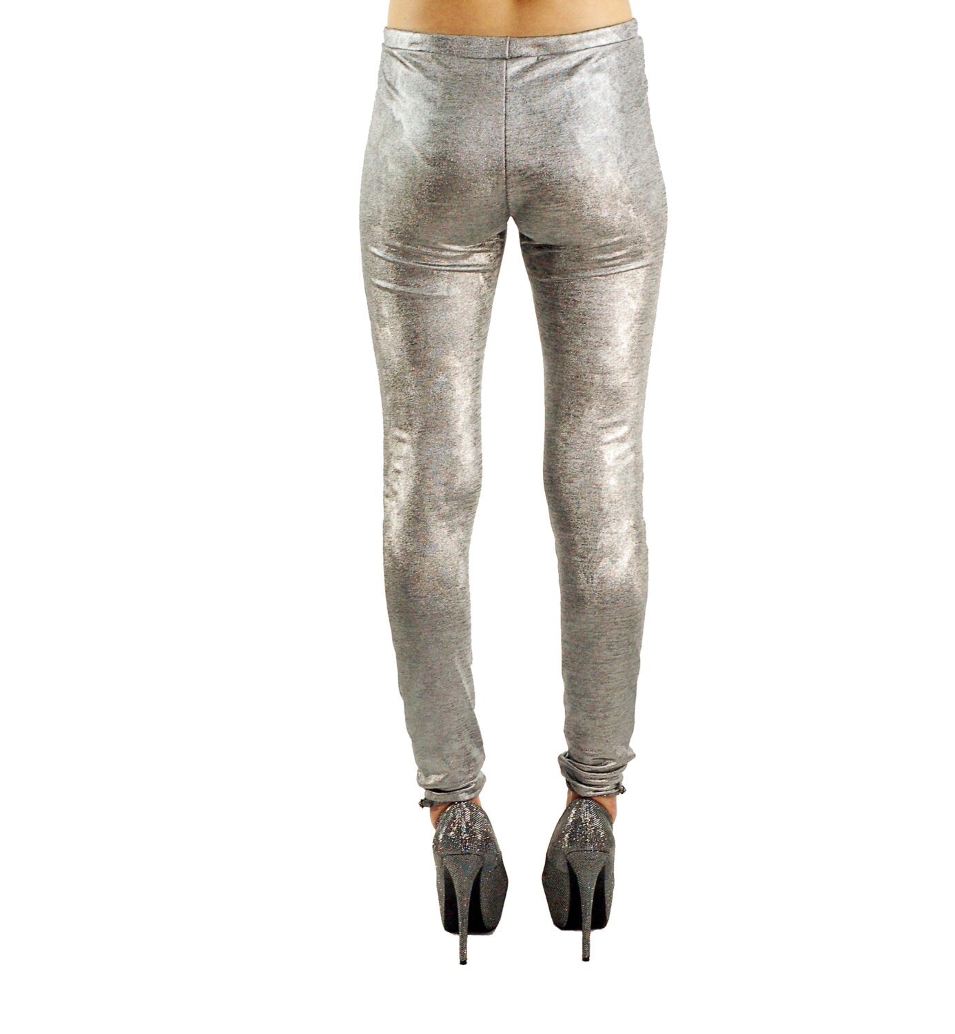 Miami Nights Metallic Silver Leggings, Date Night, Metallic Leggings, Leggings, Disco Leggings, Party Leggings, Nightclub Leggings