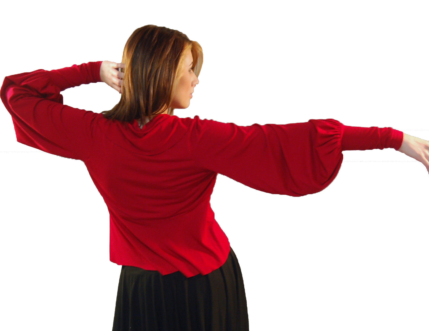 Ruffled Cropped Bolero Shrug: Exaggerated Sleeves, Handmade in USA