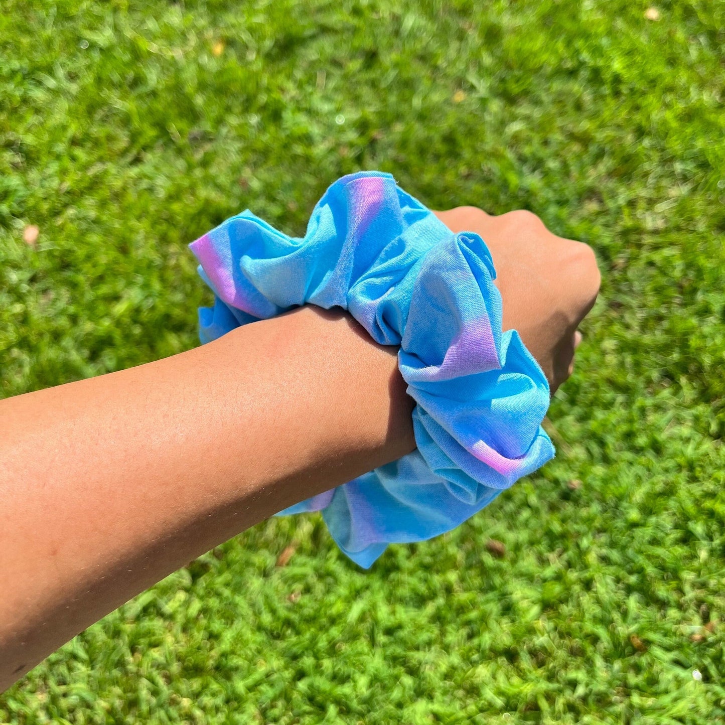 Cotton Scrunchie Set: Pink, Blue, & Tropical Prints
