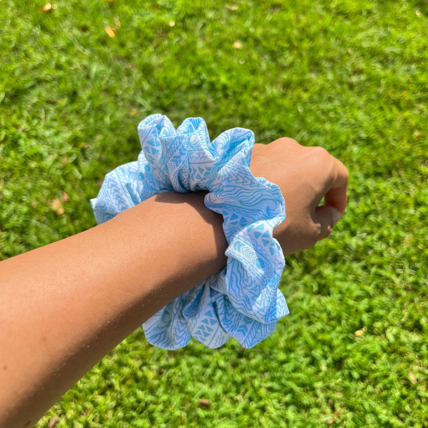 Cotton Scrunchie Set: Pink, Blue, & Tropical Prints