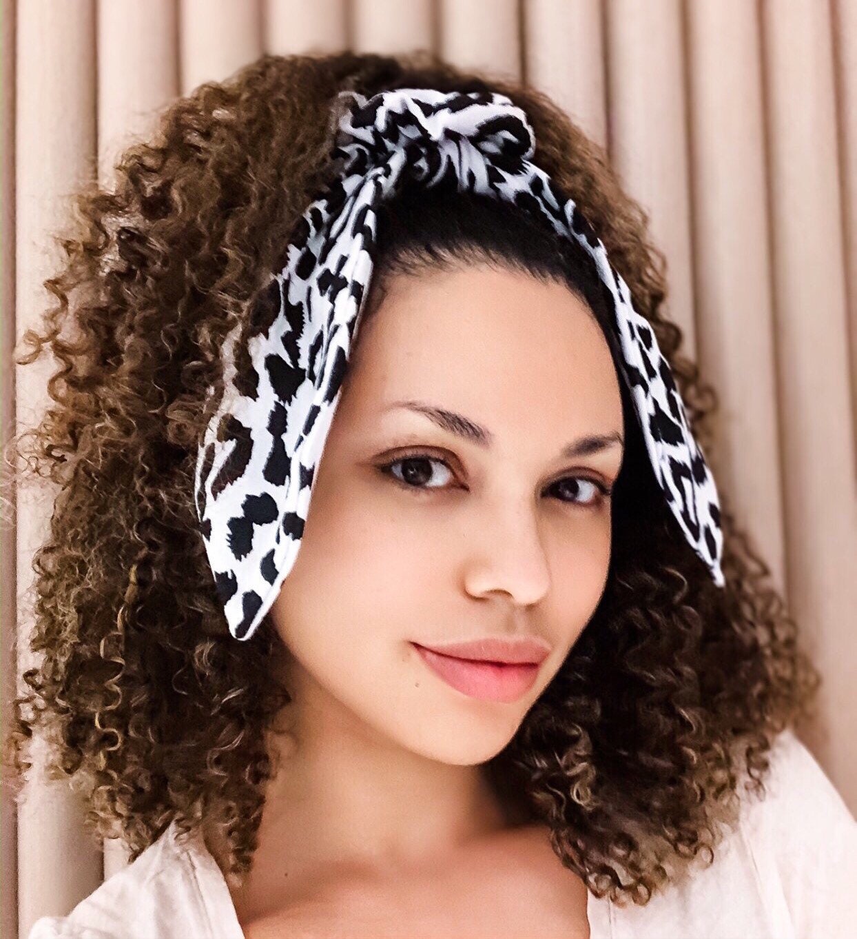 Leopard Print Knot Tie Scrunchie: Handmade Jersey Spandex Hair Tie