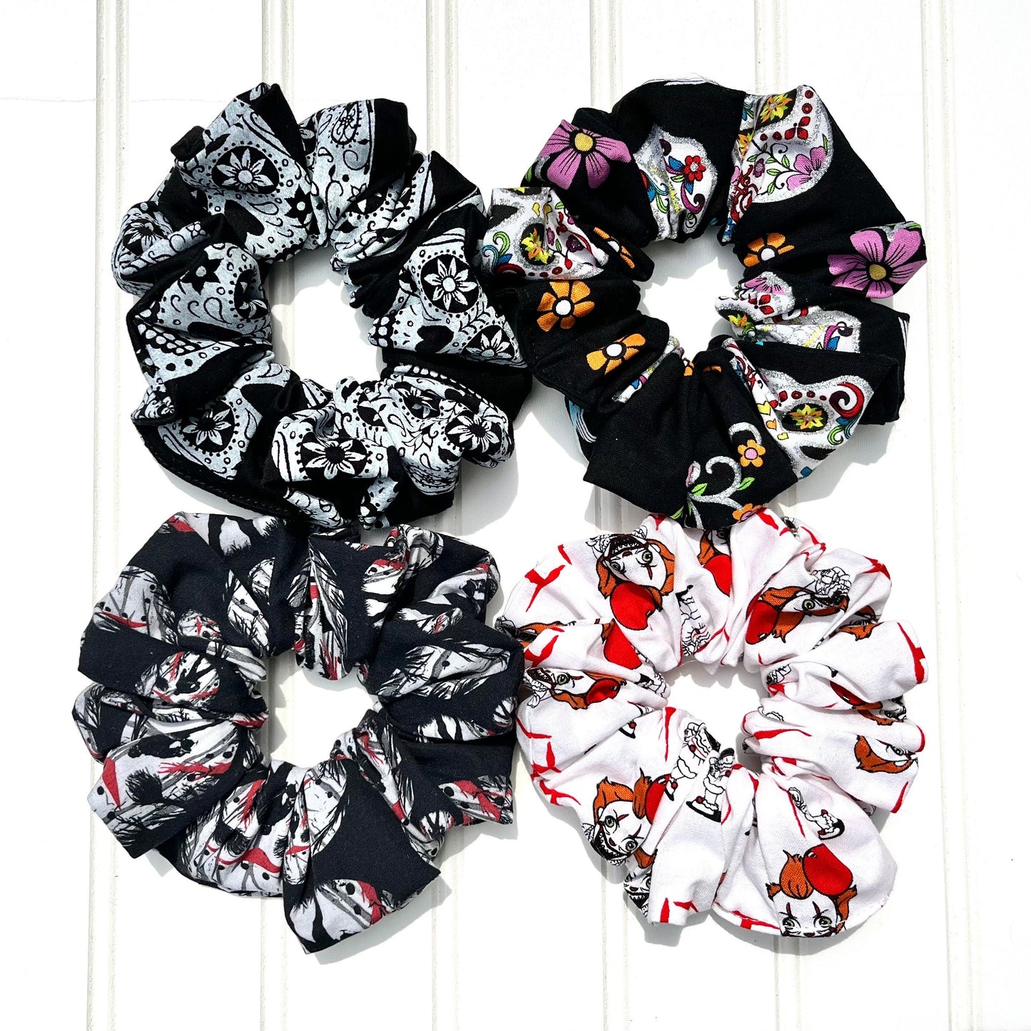 Halloween Scrunchies: Spooky Movie Prints