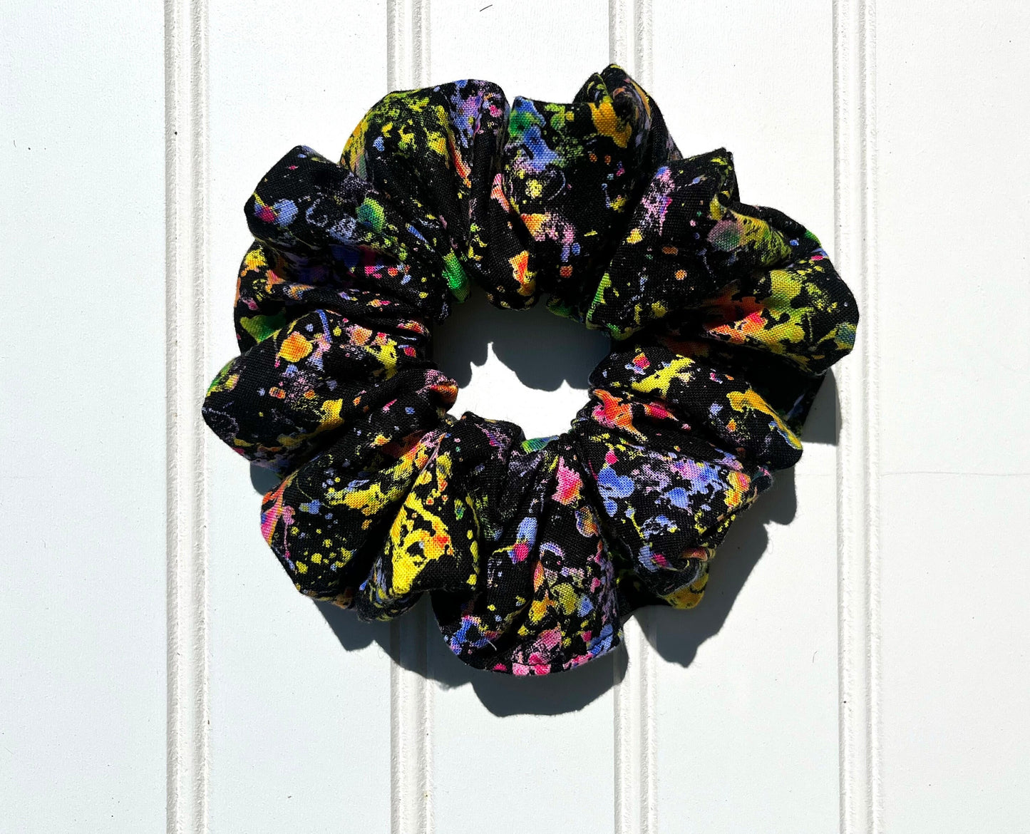 Art Splatter Scrunchie: Handmade Cotton Hair Tie