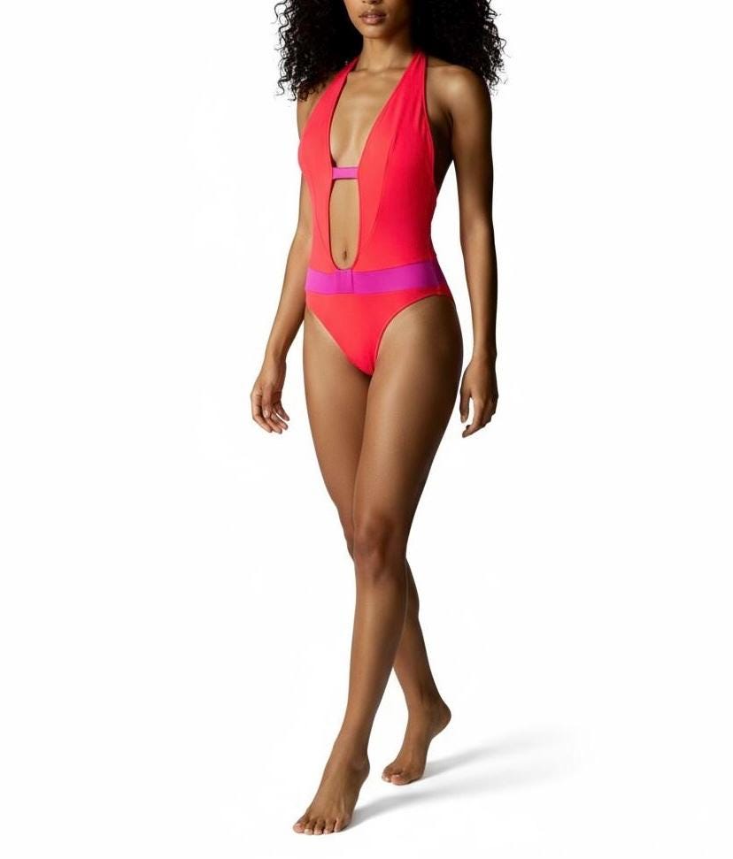 Glow One piece Colorblock swimsuit