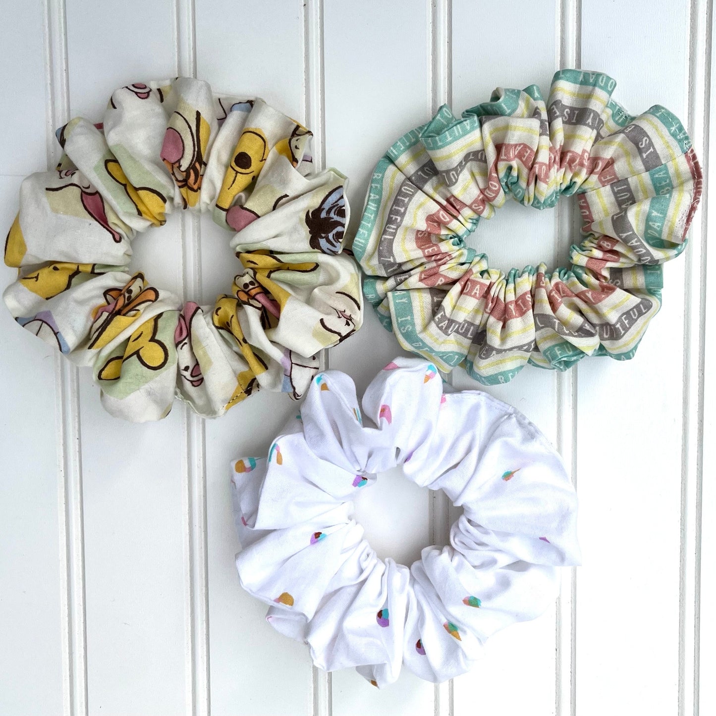 Poobear and Friends Cotton Scrunchies