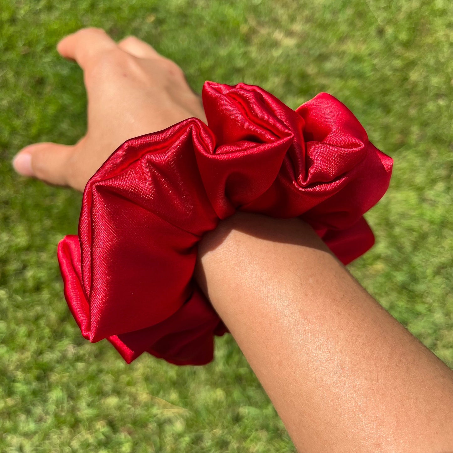 Shades of Red Satin Scrunchies