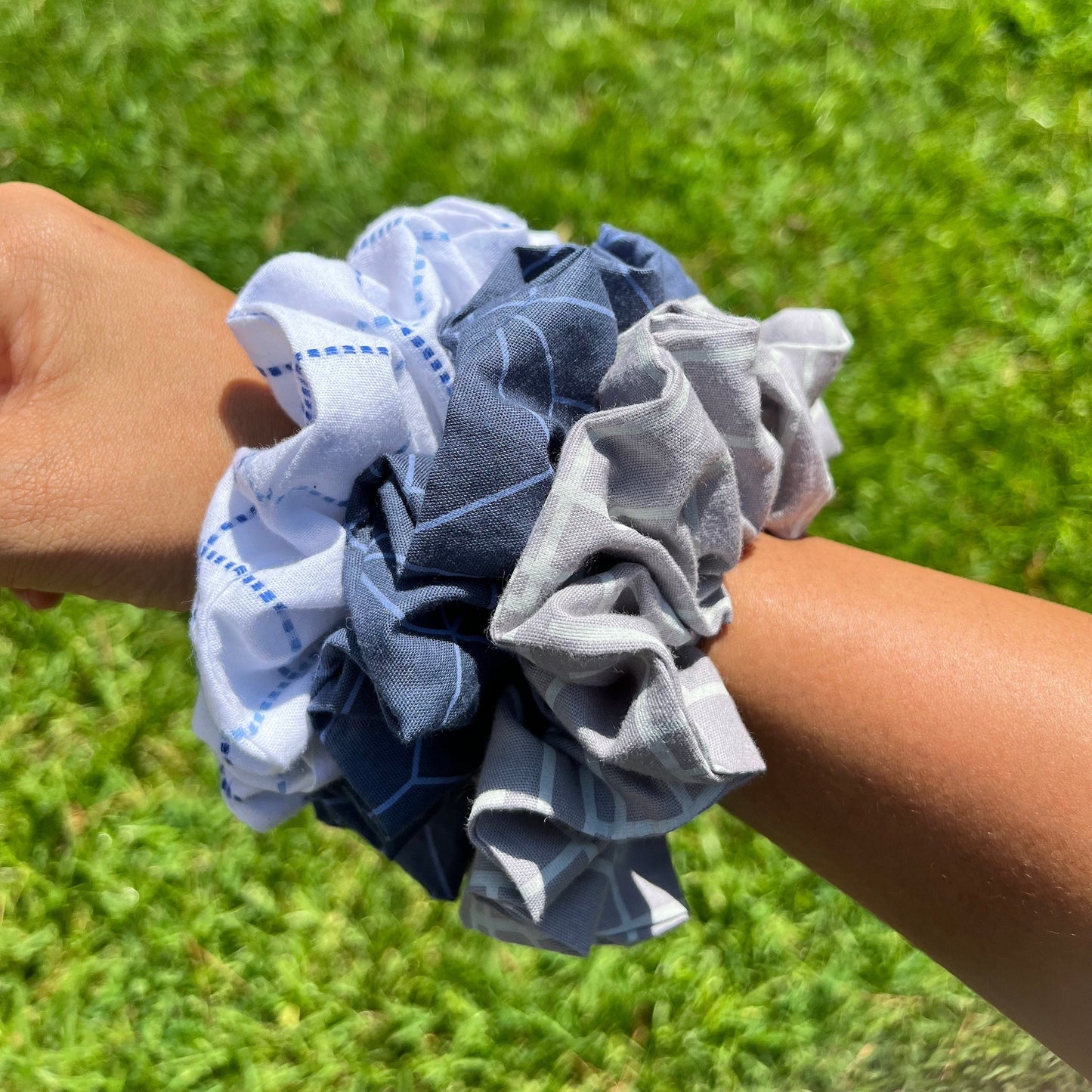 Plaid & Geometric Scrunchies: Cotton Hair Accessories