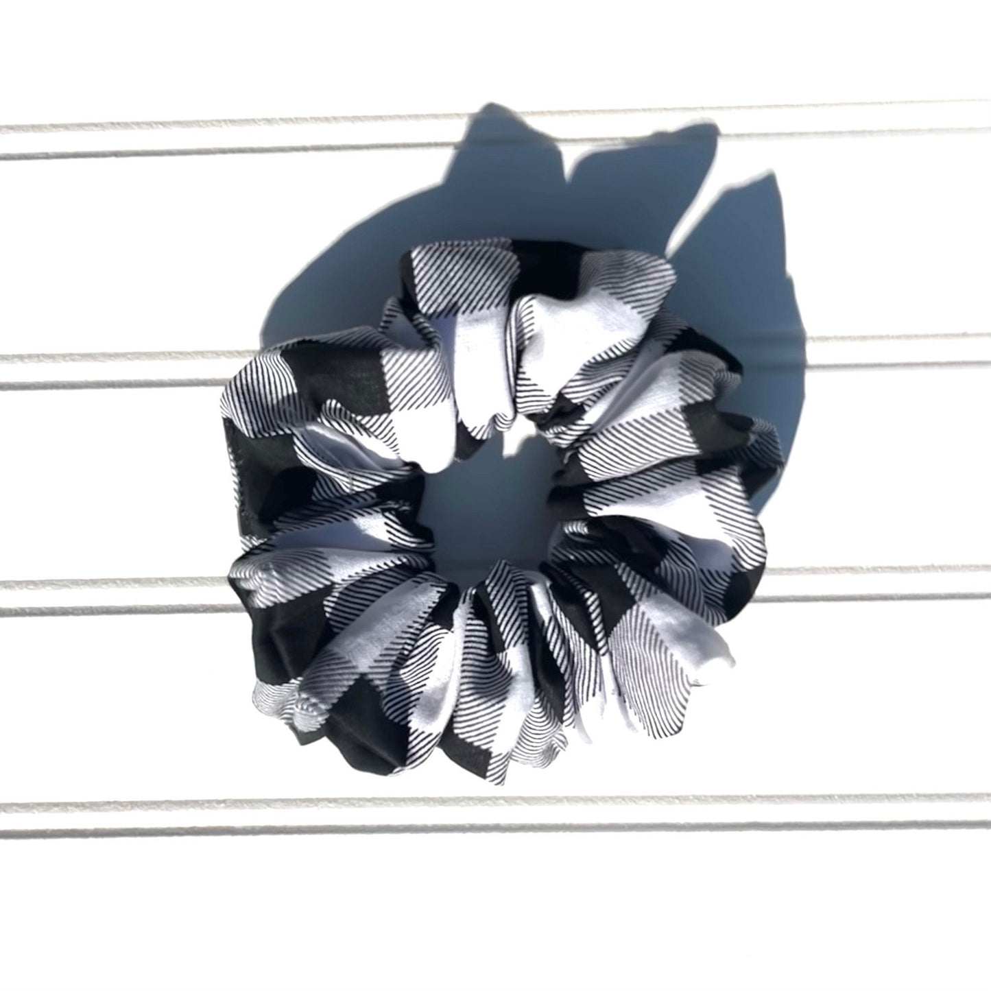 Buffalo Plaid Cotton Scrunchie: Fall Hair Fashion