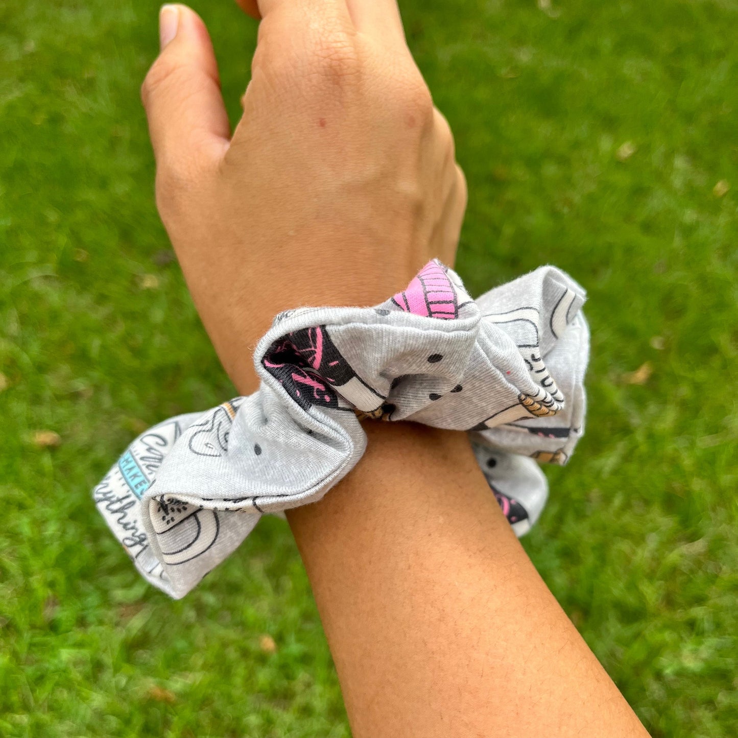 Coffee Lover Scrunchie: Handmade USA Hair Fashion