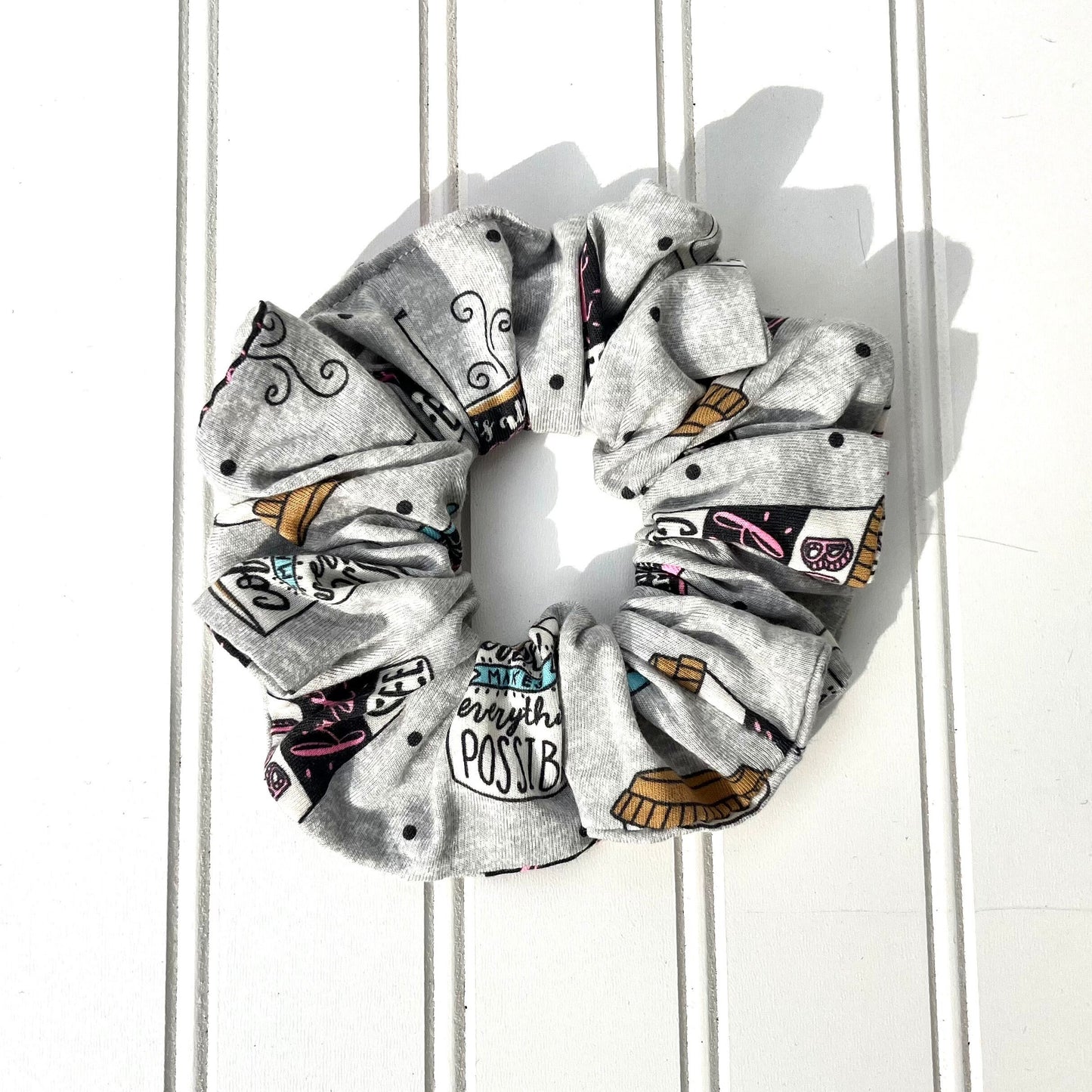 Coffee Lover Scrunchie: Handmade USA Hair Fashion
