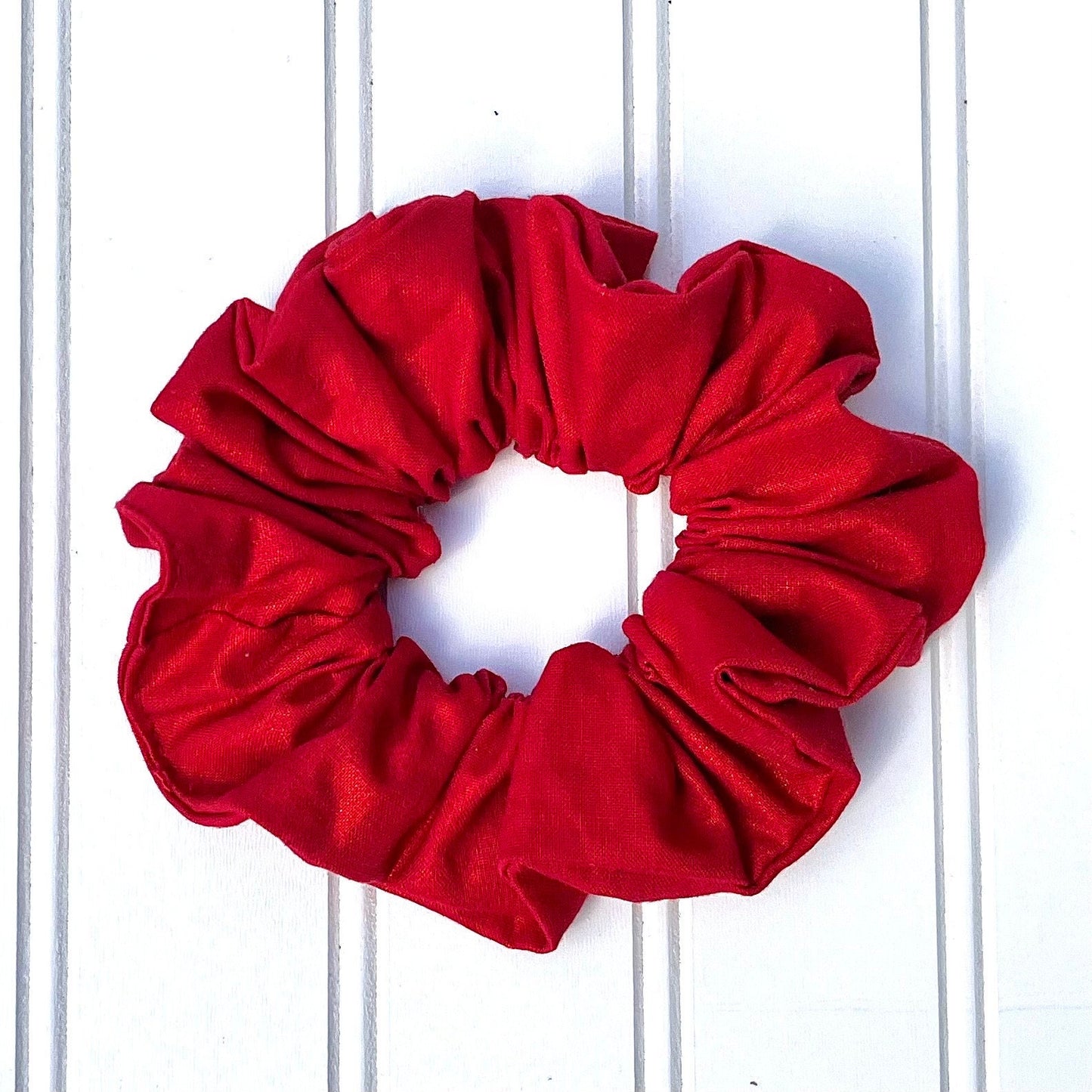 Festive Red & Gold Scrunchie Set: Holiday Hair Accessories