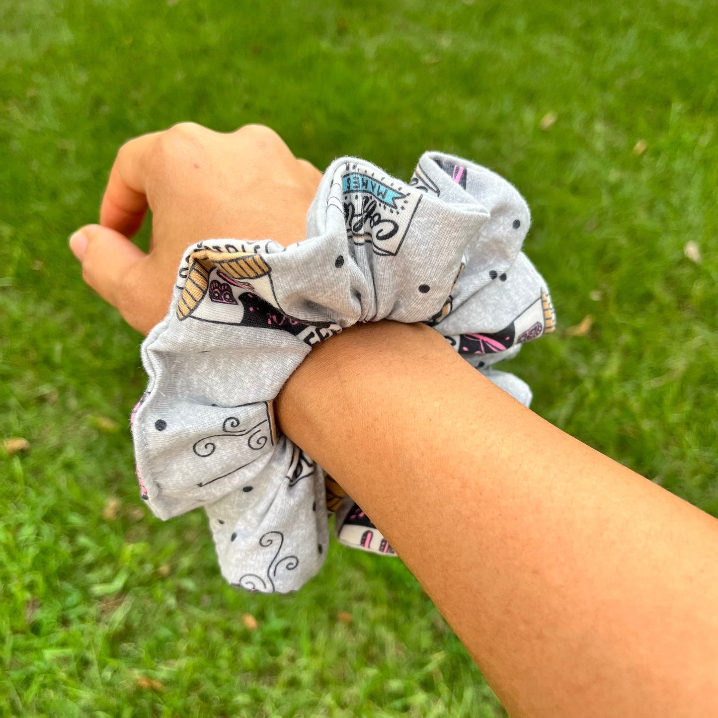 Coffee Lover Scrunchie: Handmade USA Hair Fashion