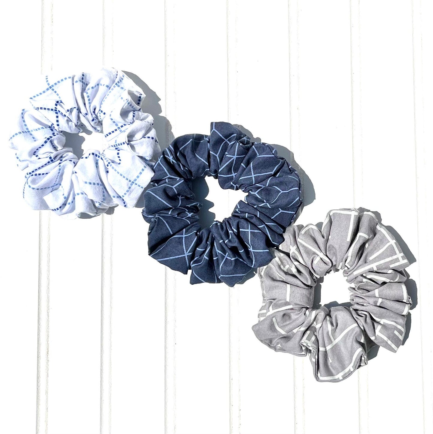 Plaid & Geometric Scrunchies: Cotton Hair Accessories