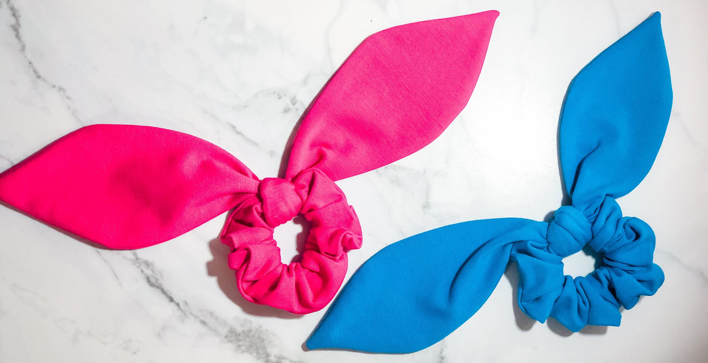 Leopard Print Knot Tie Scrunchie: Handmade Jersey Spandex Hair Tie