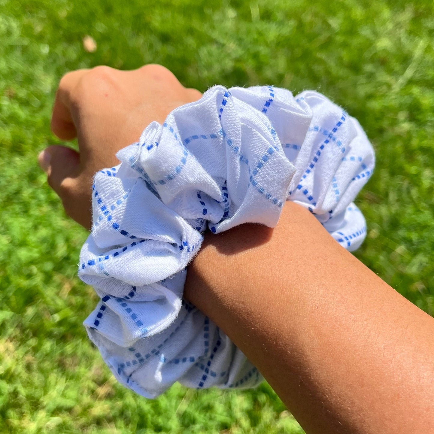 Plaid & Geometric Scrunchies: Cotton Hair Accessories