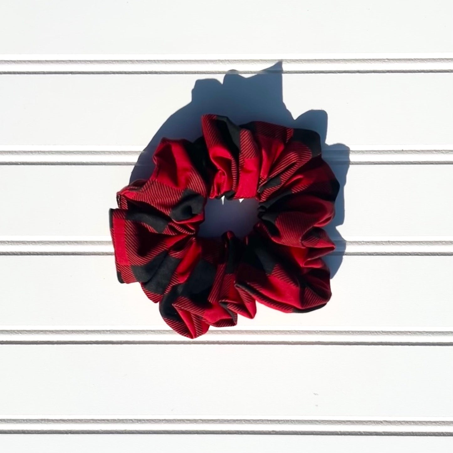 Buffalo Plaid Cotton Scrunchie: Fall Hair Fashion