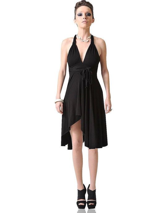 Convertible Little Black Dress: Multi-Way Asymmetrical Hem, Handmade