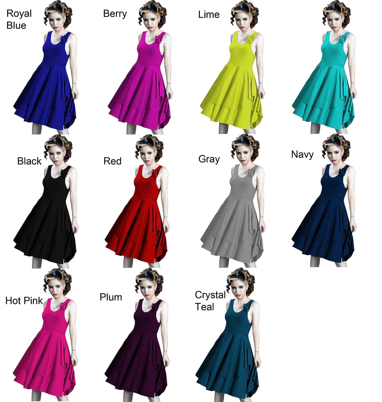 Red Fit and Flare Dress: Handmade Rayon Empire Waist Tango Dress