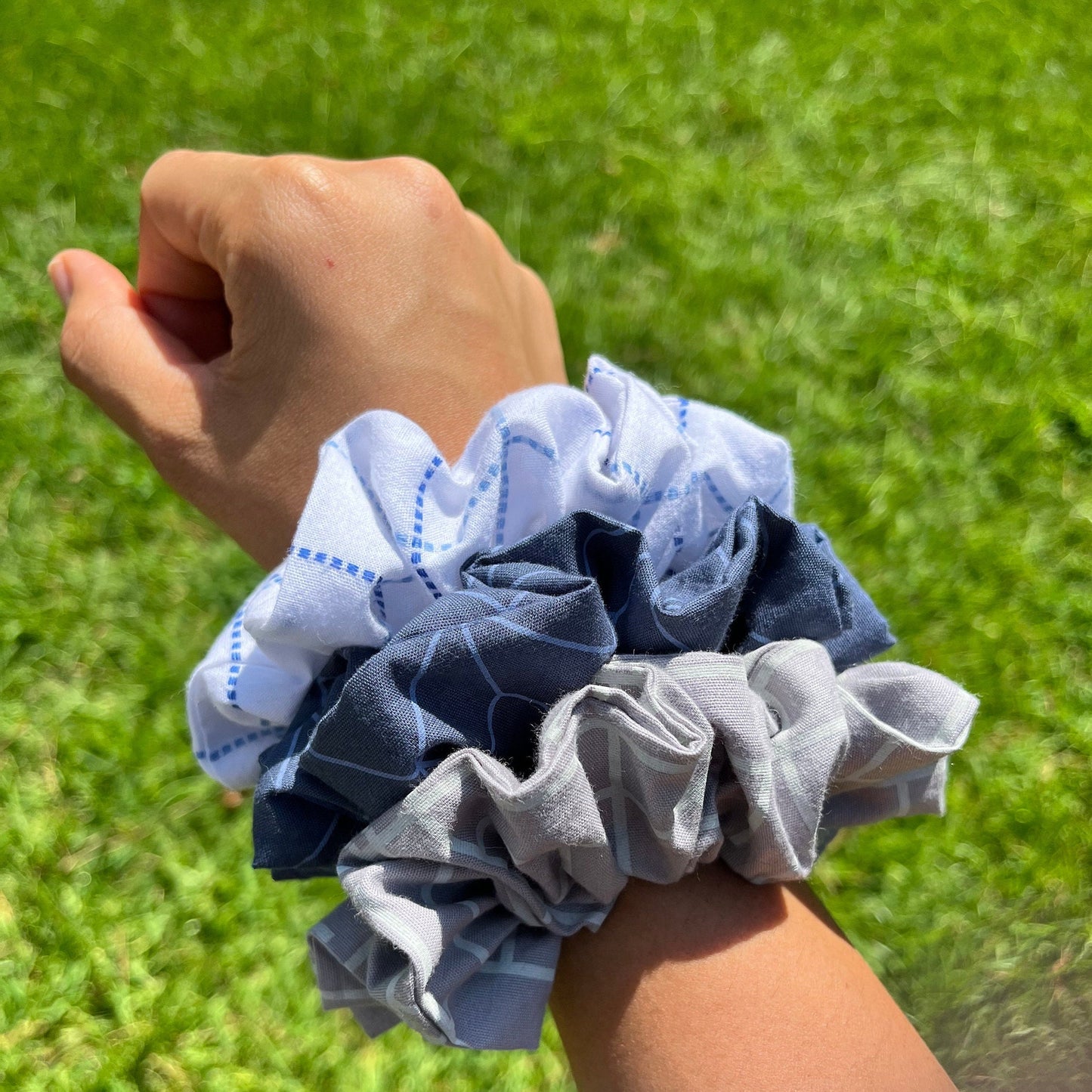 Plaid & Geometric Scrunchies: Cotton Hair Accessories