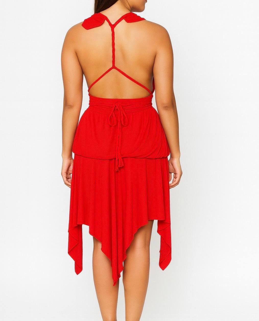 Amore Red Tiered Dress