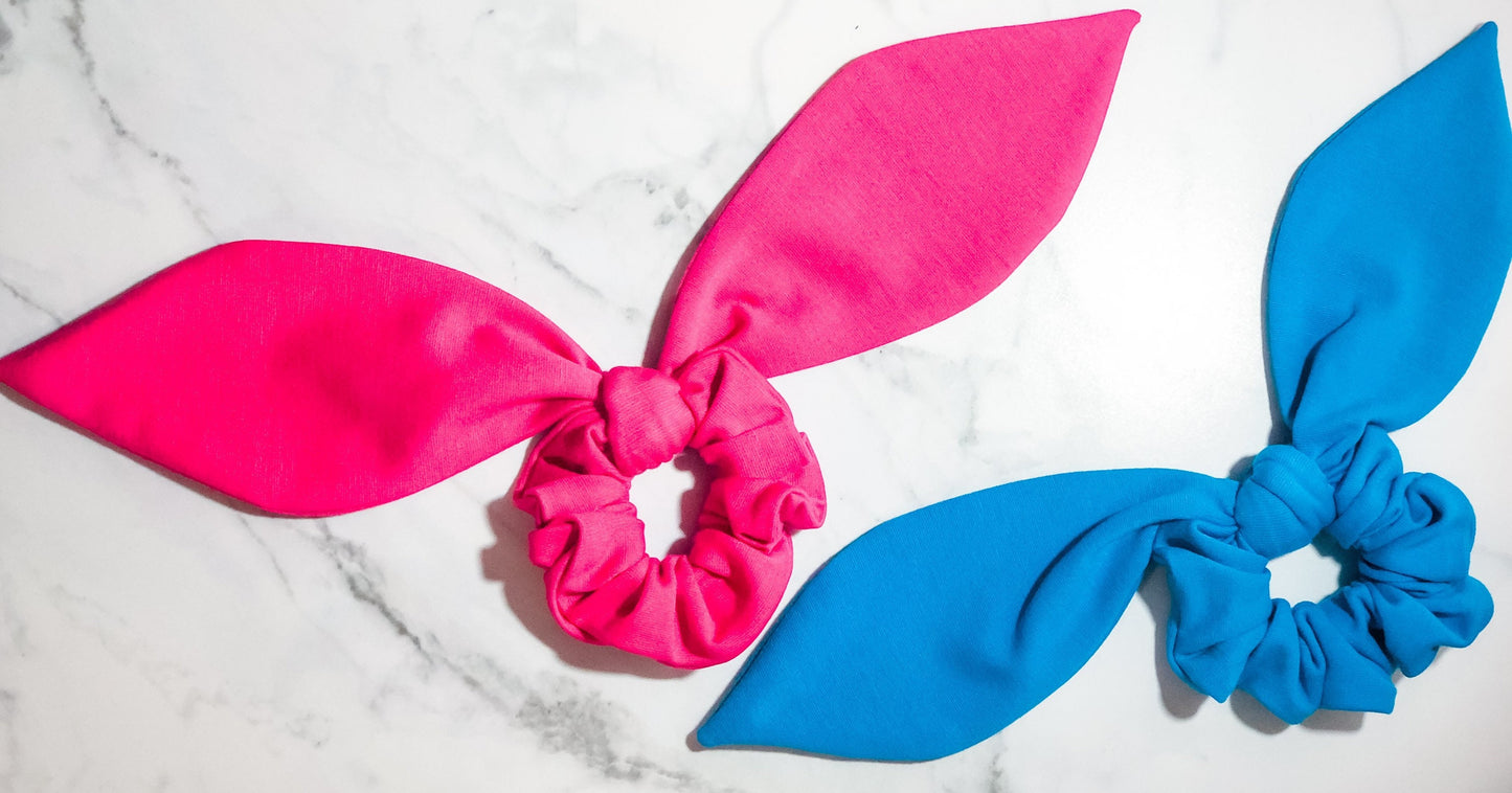 Leopard Print Knot Tie Scrunchie: Handmade Jersey Spandex Hair Tie