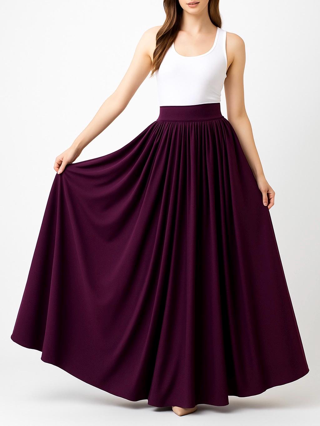 Goddess Maxi Skirt: High Waist Jersey Knit Skirt