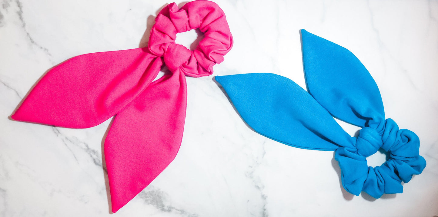 Leopard Print Knot Tie Scrunchie: Handmade Jersey Spandex Hair Tie