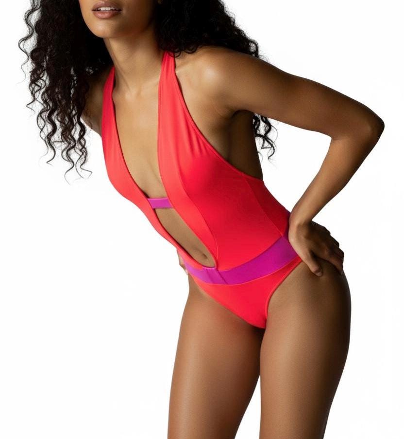 Glow One piece Colorblock swimsuit
