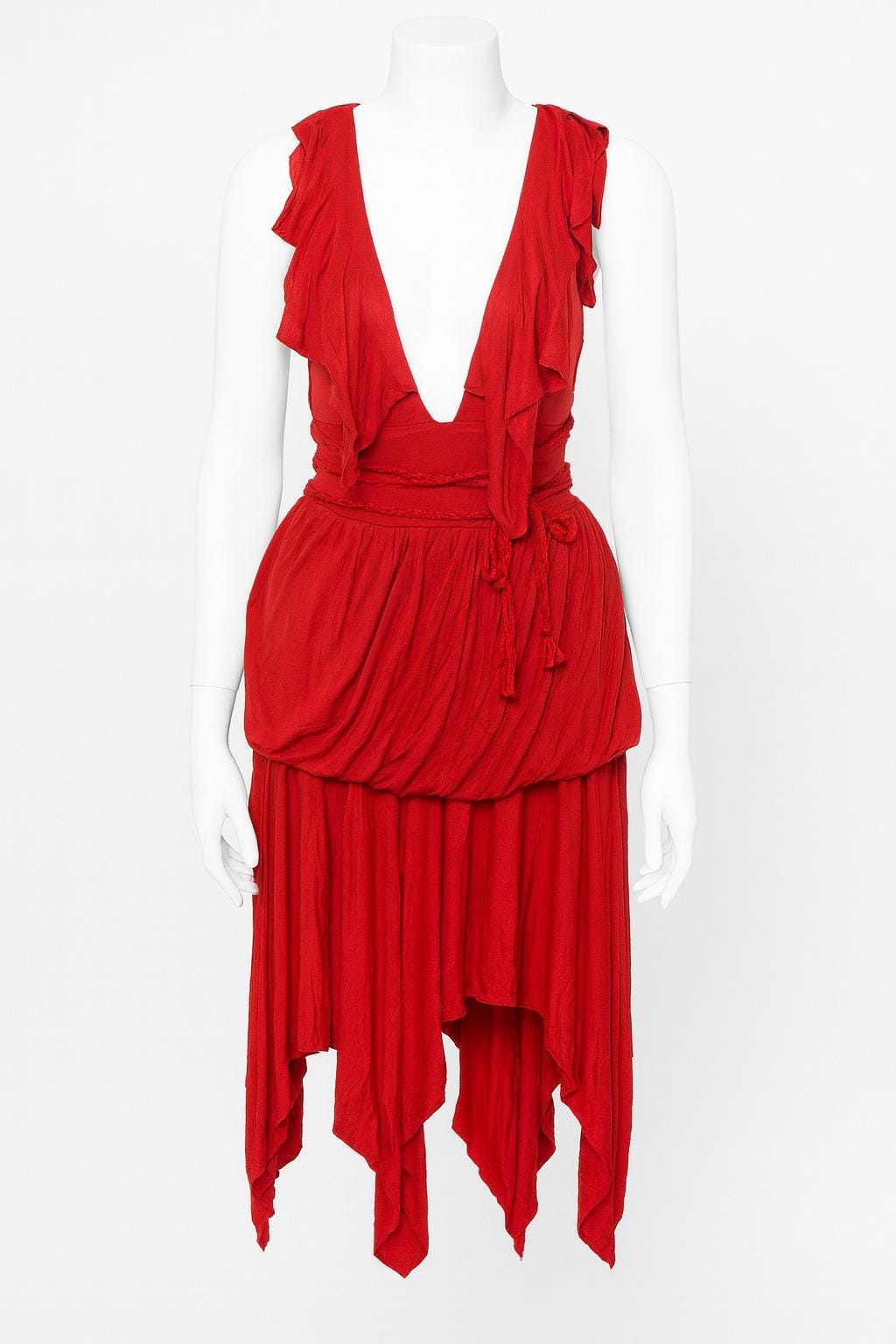 Amore Red Tiered Dress