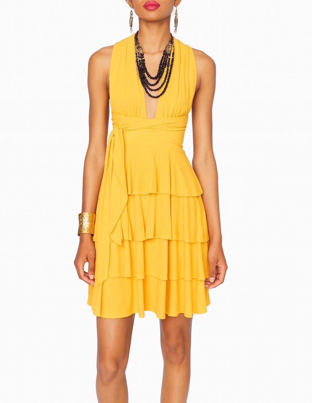 Tiered Ruffle Mini Dress: Infinity Tie Straps, Handmade in USA