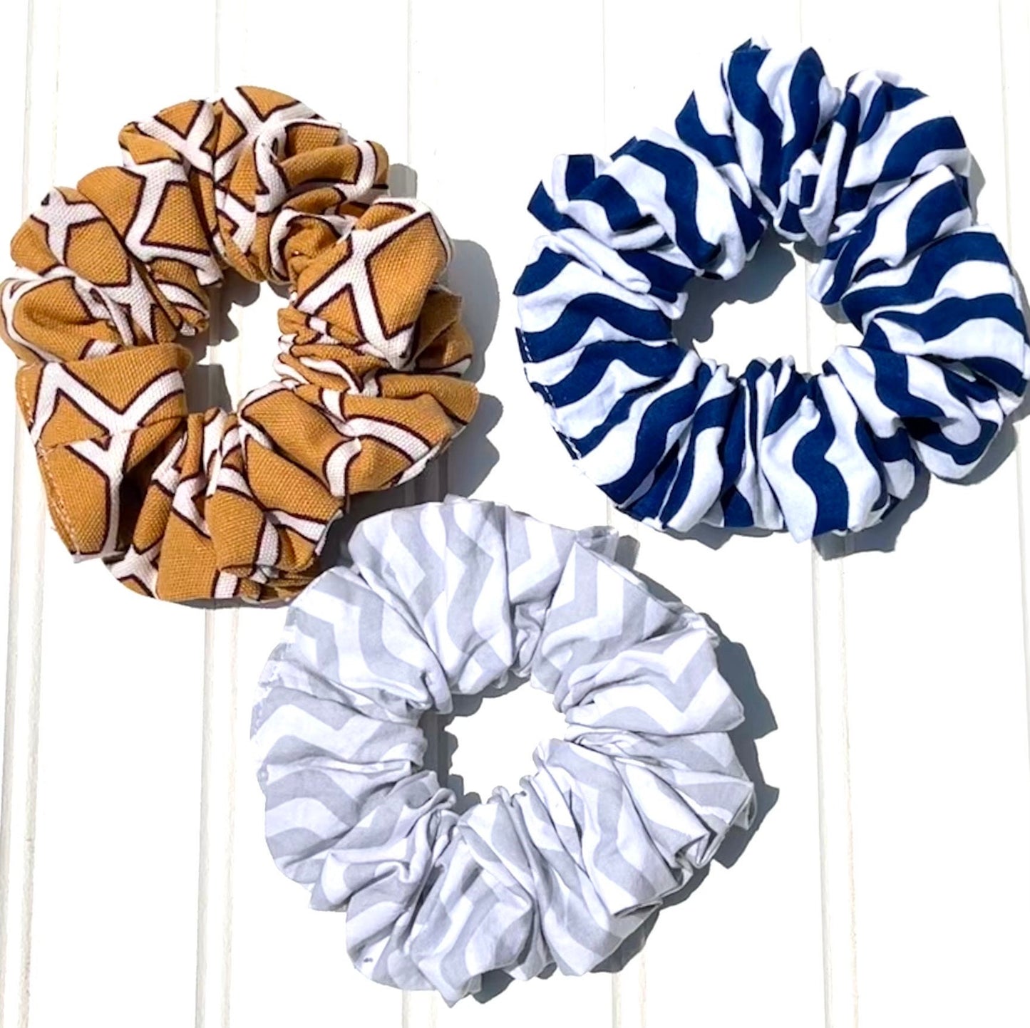 Striped Scrunchies: Cotton Hair Accessories