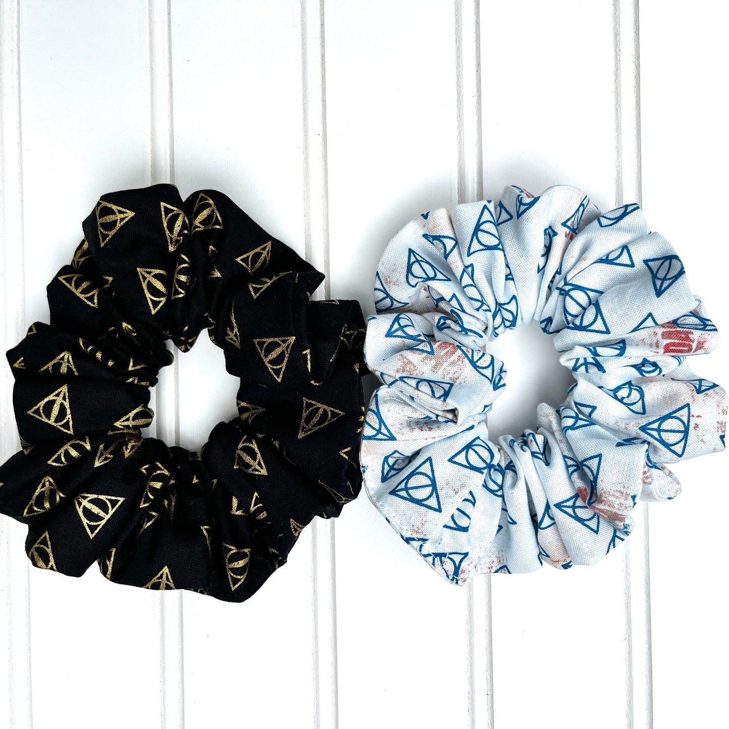 Wizard Scrunchie Set: Deathly Triangle Print, Theme Park Hair Tie