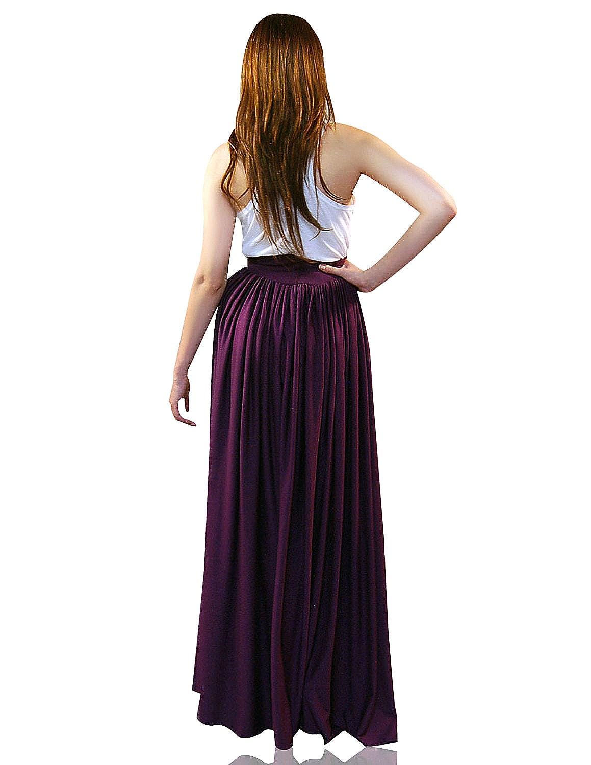 Goddess Maxi Skirt: High Waist Jersey Knit Skirt