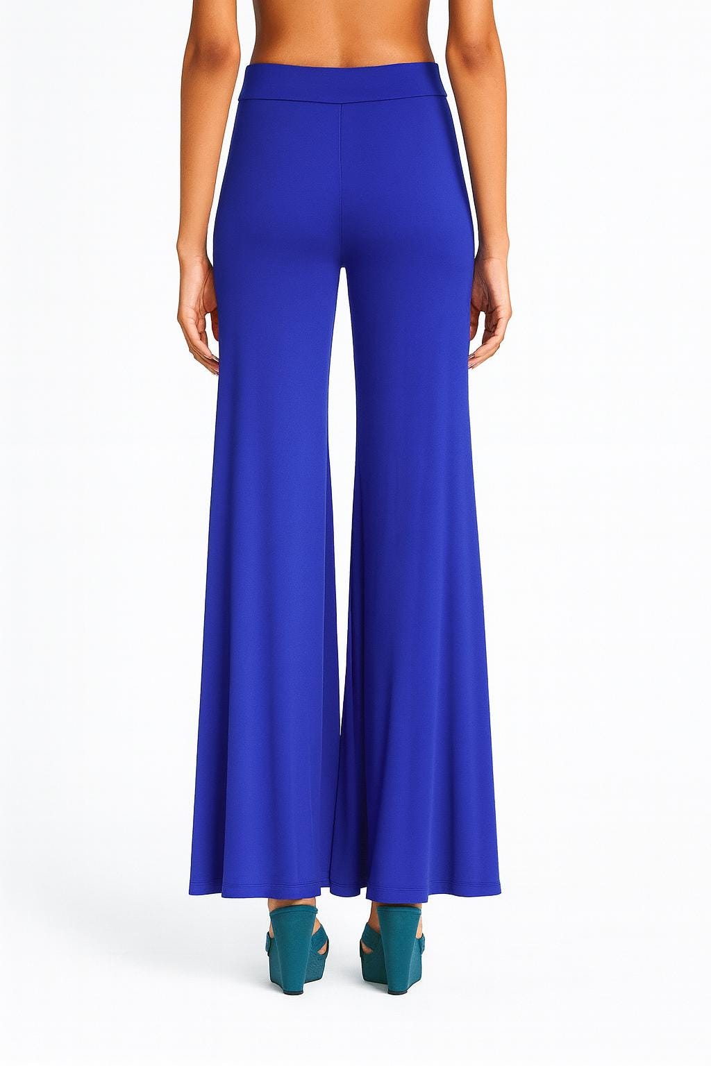 Margo Wide Leg Palazzo Pants: Stretch Jersey Knit