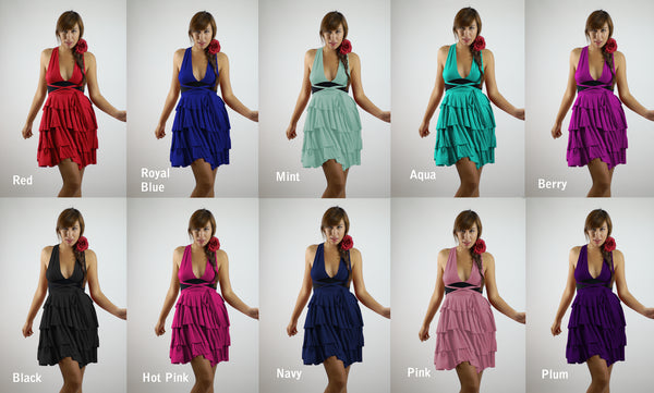4 Layer Tiered Flounce Multi. Way Dress, Dancing Dress, Tango Dress, Tiered Flounce Dress, Spring Dress, Summer Dress, Date night Dress
