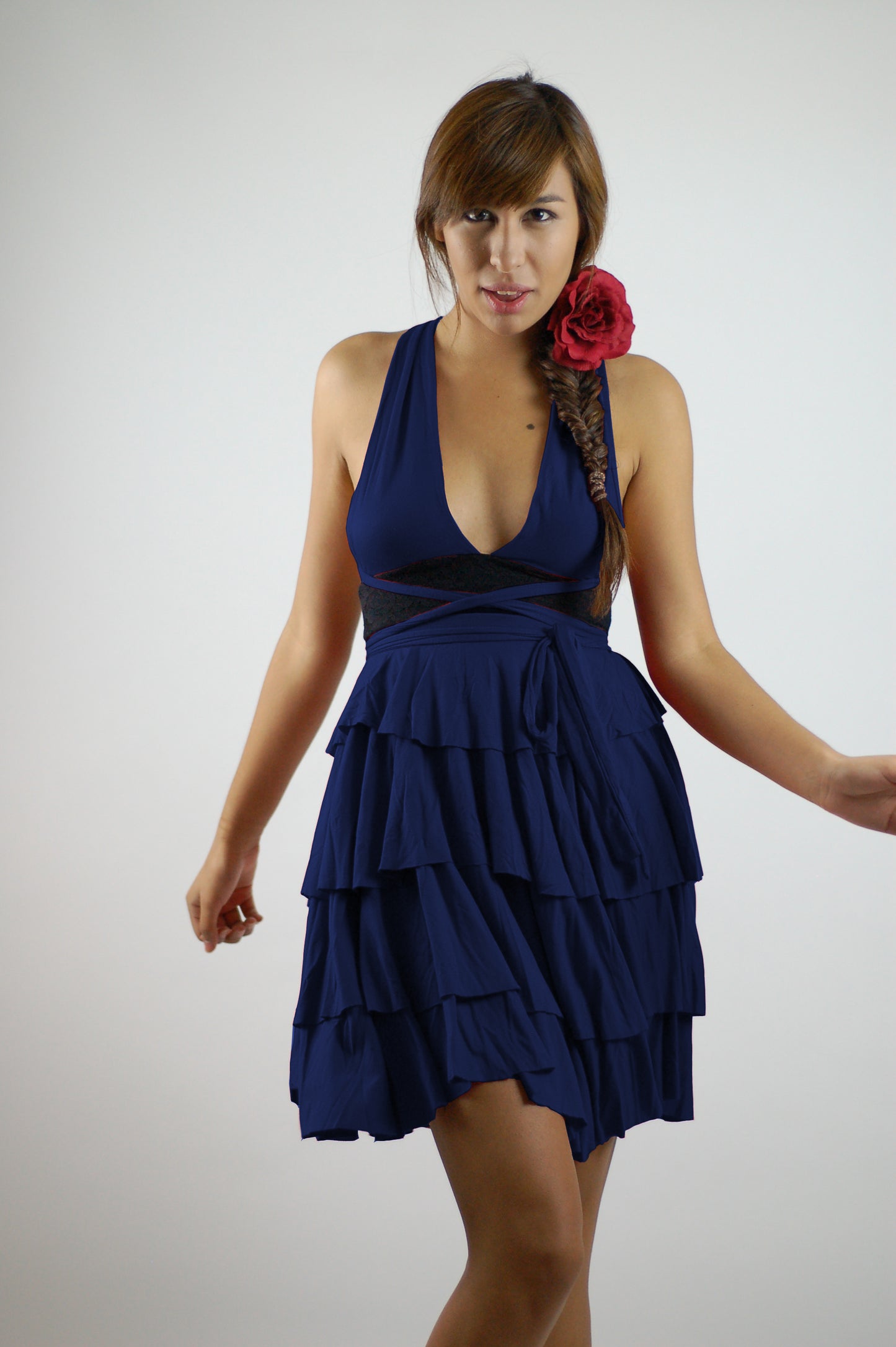 4 Layer Tiered Flounce Multi. Way Dress