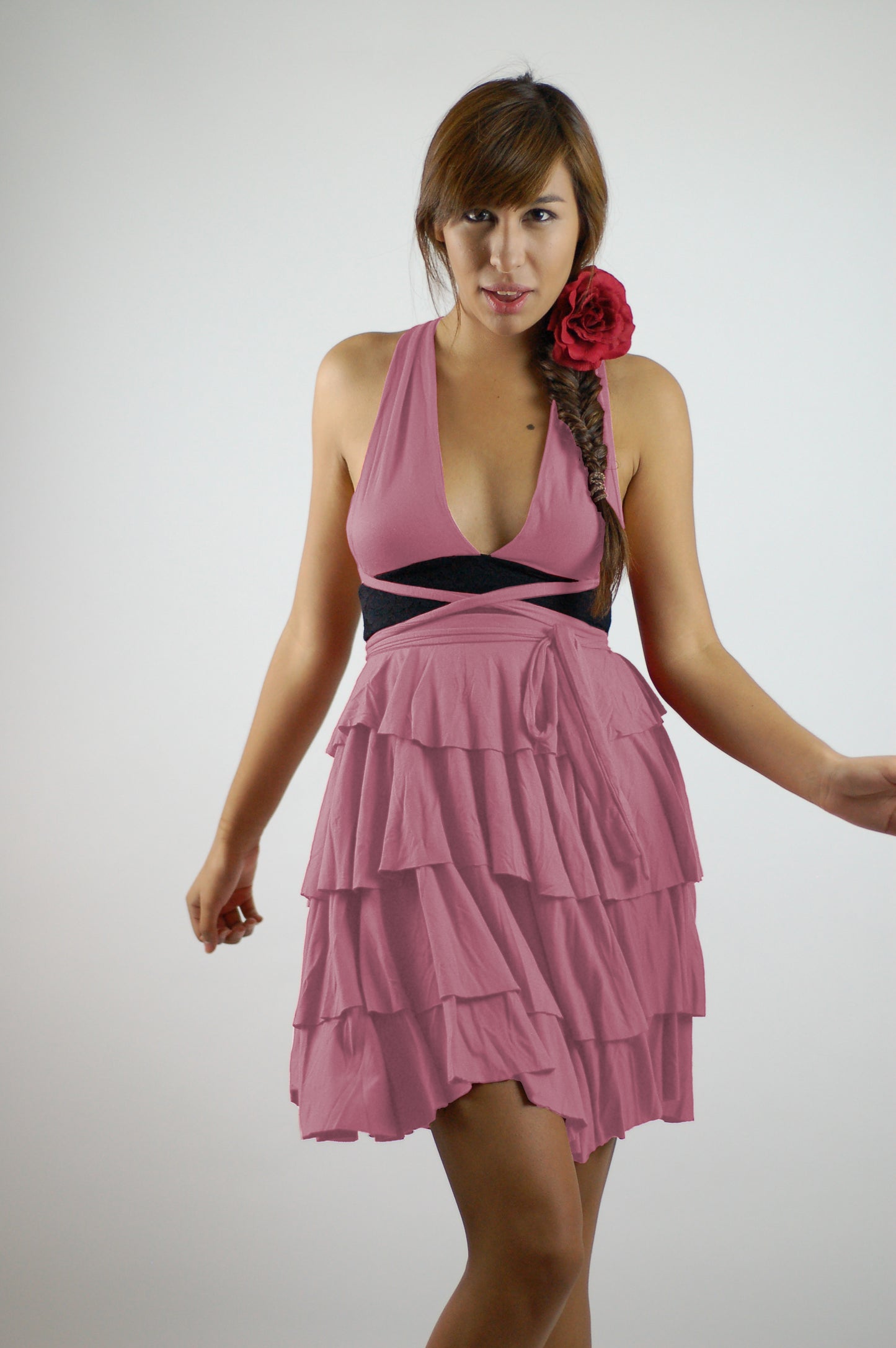 4 Layer Tiered Flounce Multi. Way Dress