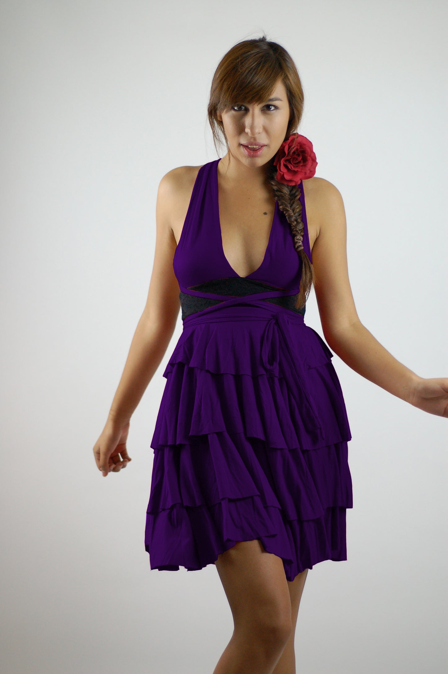 4 Layer Tiered Flounce Multi. Way Dress