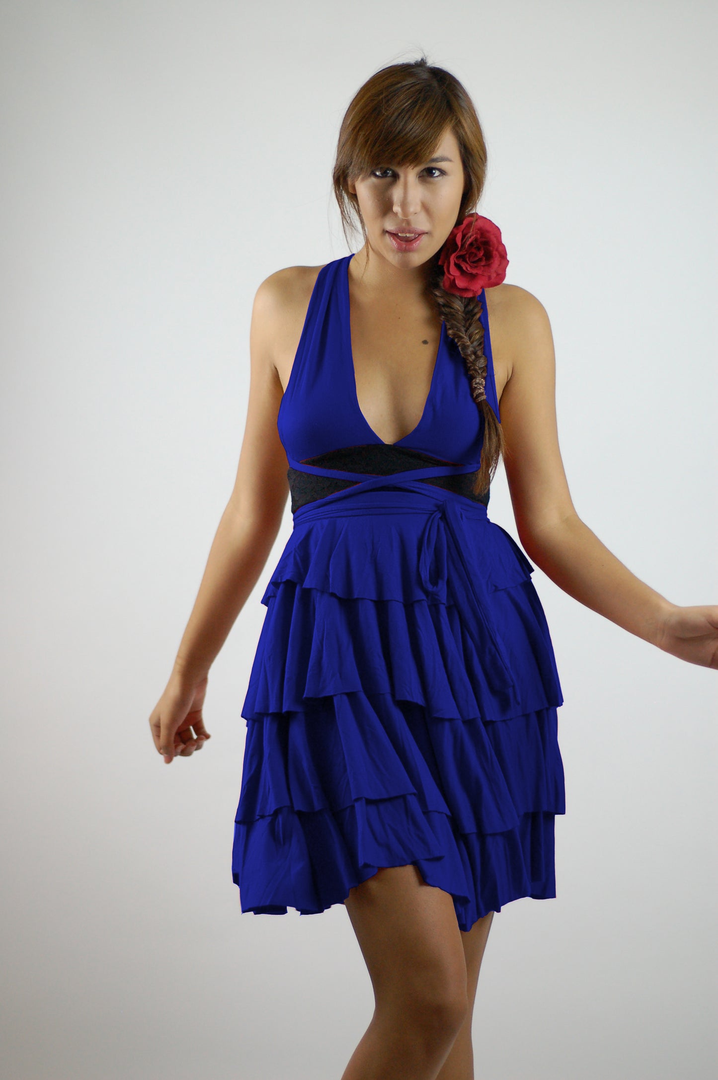 4 Layer Tiered Flounce Multi. Way Dress