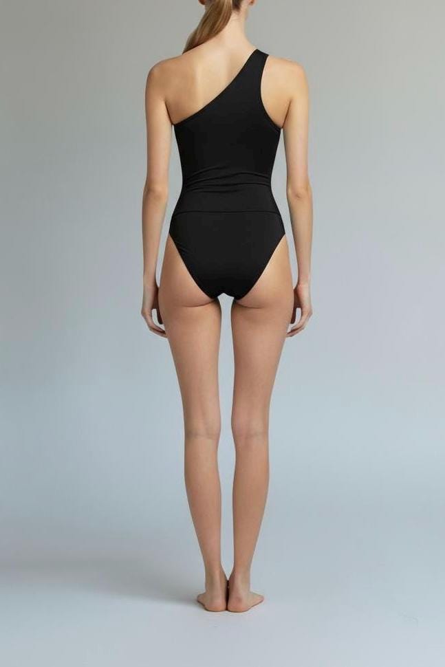 Asymmetrical One-Shoulder Cutout Swimsuit