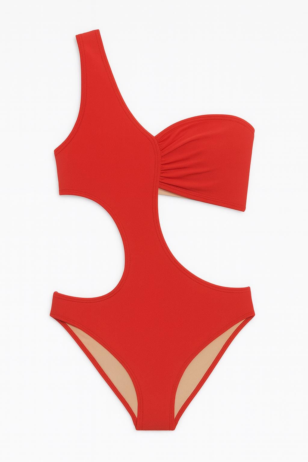 Asymmetrical Cut-Out One-Piece Swimsuit: Vacation Beachwear