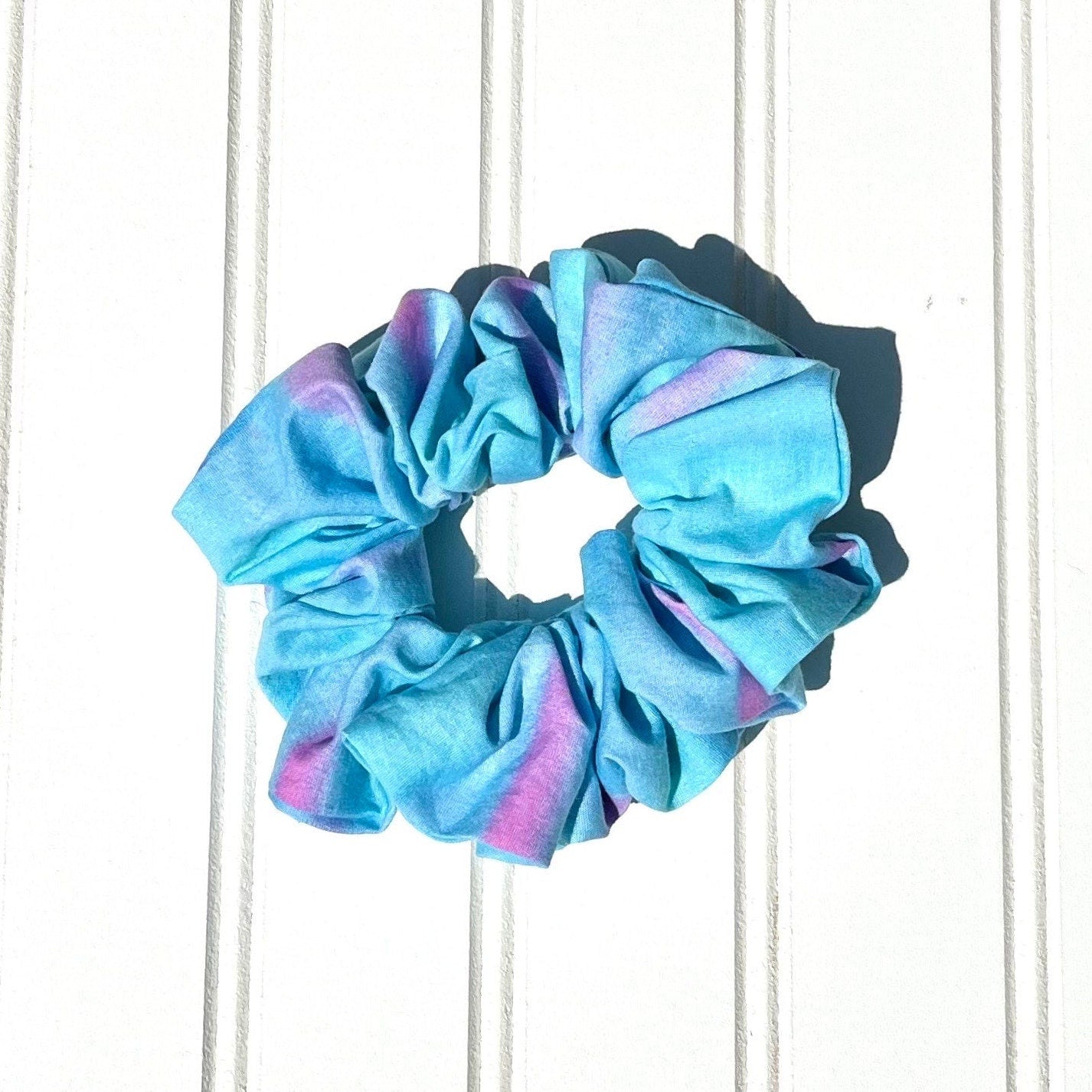 Cotton Scrunchie Set: Pink, Blue, & Tropical Prints